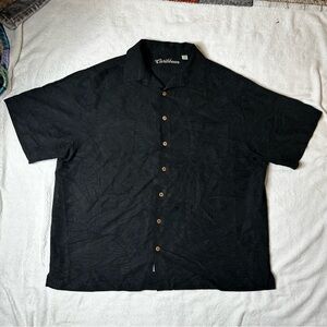 Caribbean Men's Dark Hawaiian Button Down Shirt